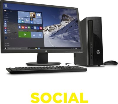 HP Slimline 411-a000na Desktop PC & 24  Monitor Bundle